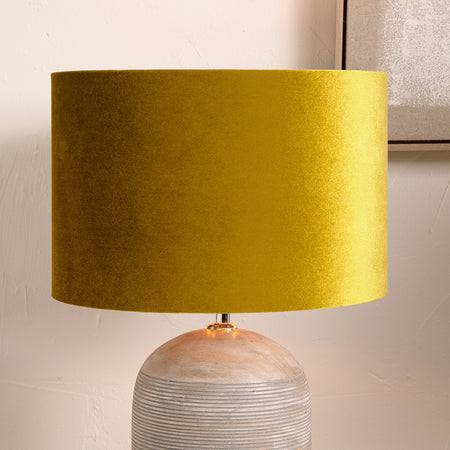 Bow 35cm mustard Velvet Cylinder Shade