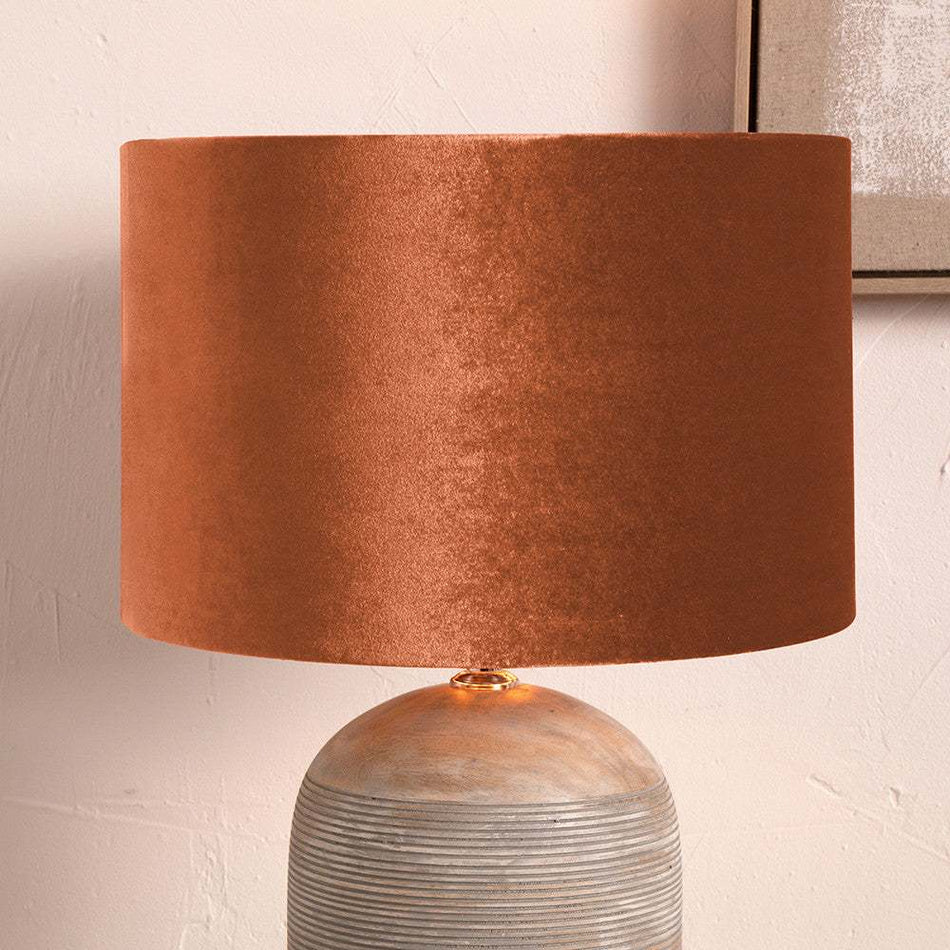 Bow 35cm Tobacco Velvet Cylinder Shade