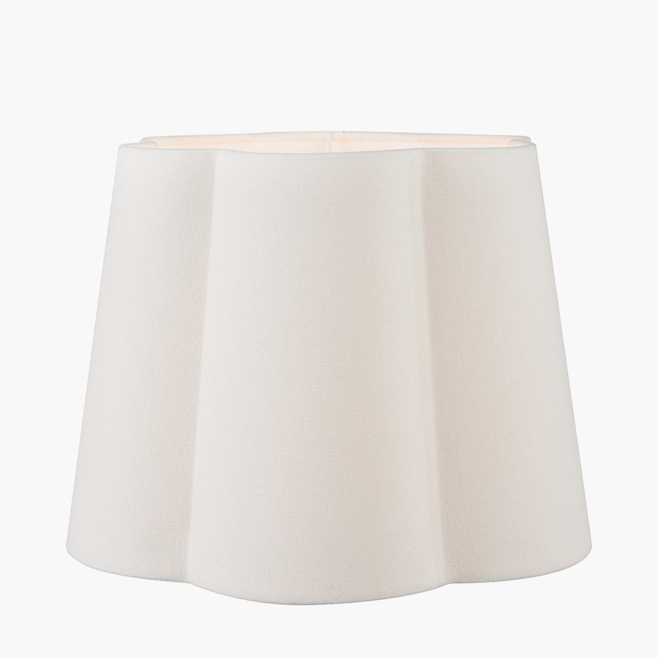 Posy White Handloom Scalloped Tapered Lampshade