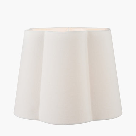Posy White Handloom Scalloped Tapered Lampshade