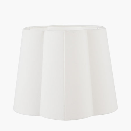 Posy White Handloom Scalloped Tapered Lampshade