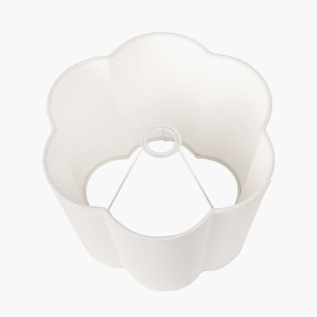 Posy White Handloom Scalloped Tapered Lampshade