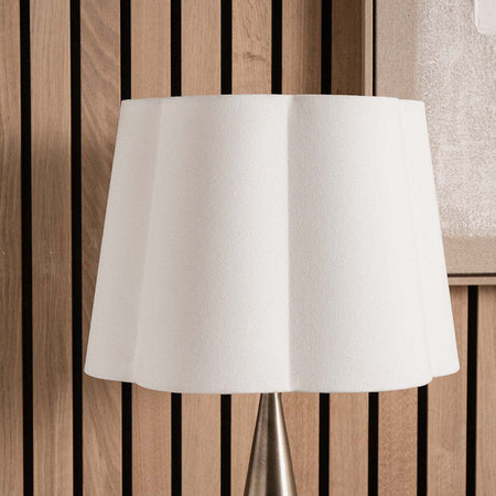 Posy White Handloom Scalloped Tapered Lampshade