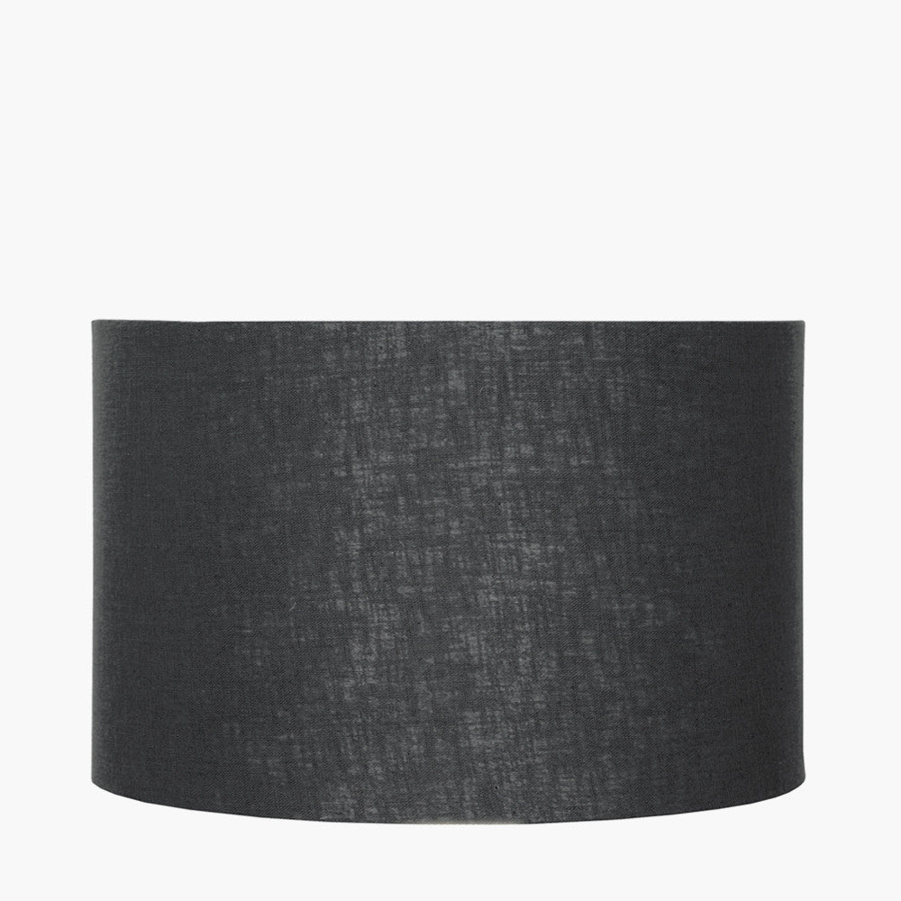 Lino Black Self Lined Linen Cylinder Lampshade