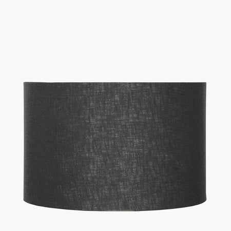 Lino Black Self Lined Linen Cylinder Lampshade