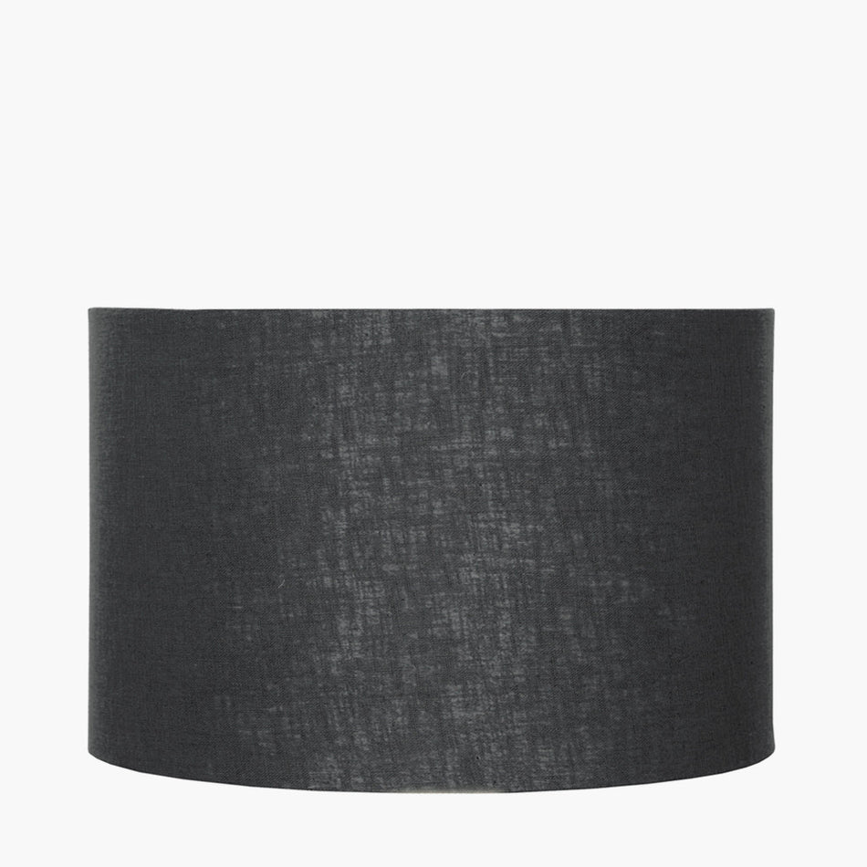 Lino Black Self Lined Linen Cylinder Lampshade