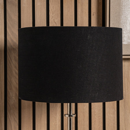 Lino Black Self Lined Linen Cylinder Lampshade