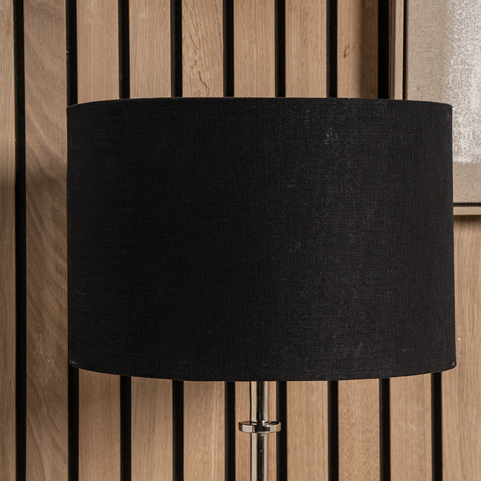 Lino Black Self Lined Linen Cylinder Lampshade