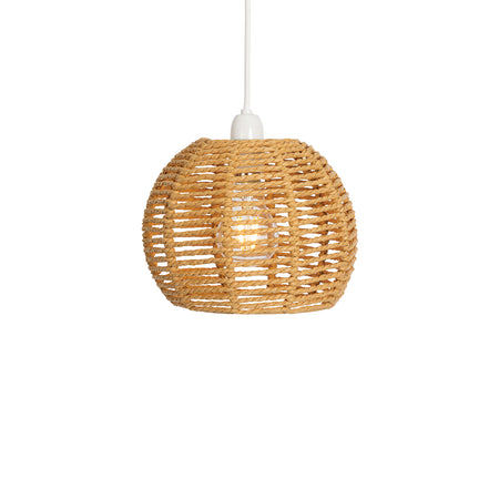 Natural Rattan Dome Pendant Small