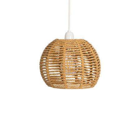 Natural Rattan Dome Pendant Small