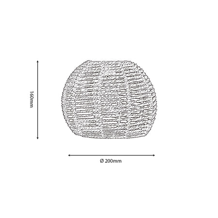 Natural Rattan Dome Pendant Small