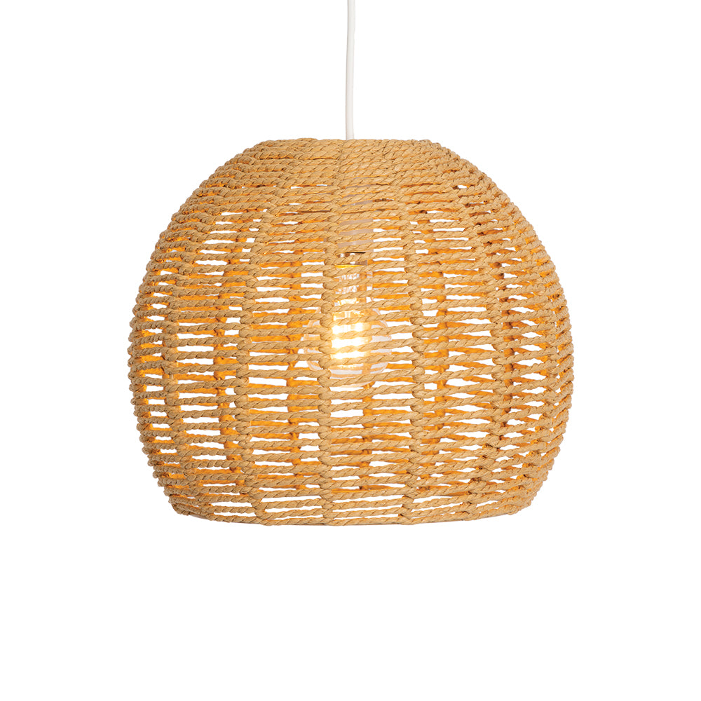Natural Rattan Dome Pendant medium