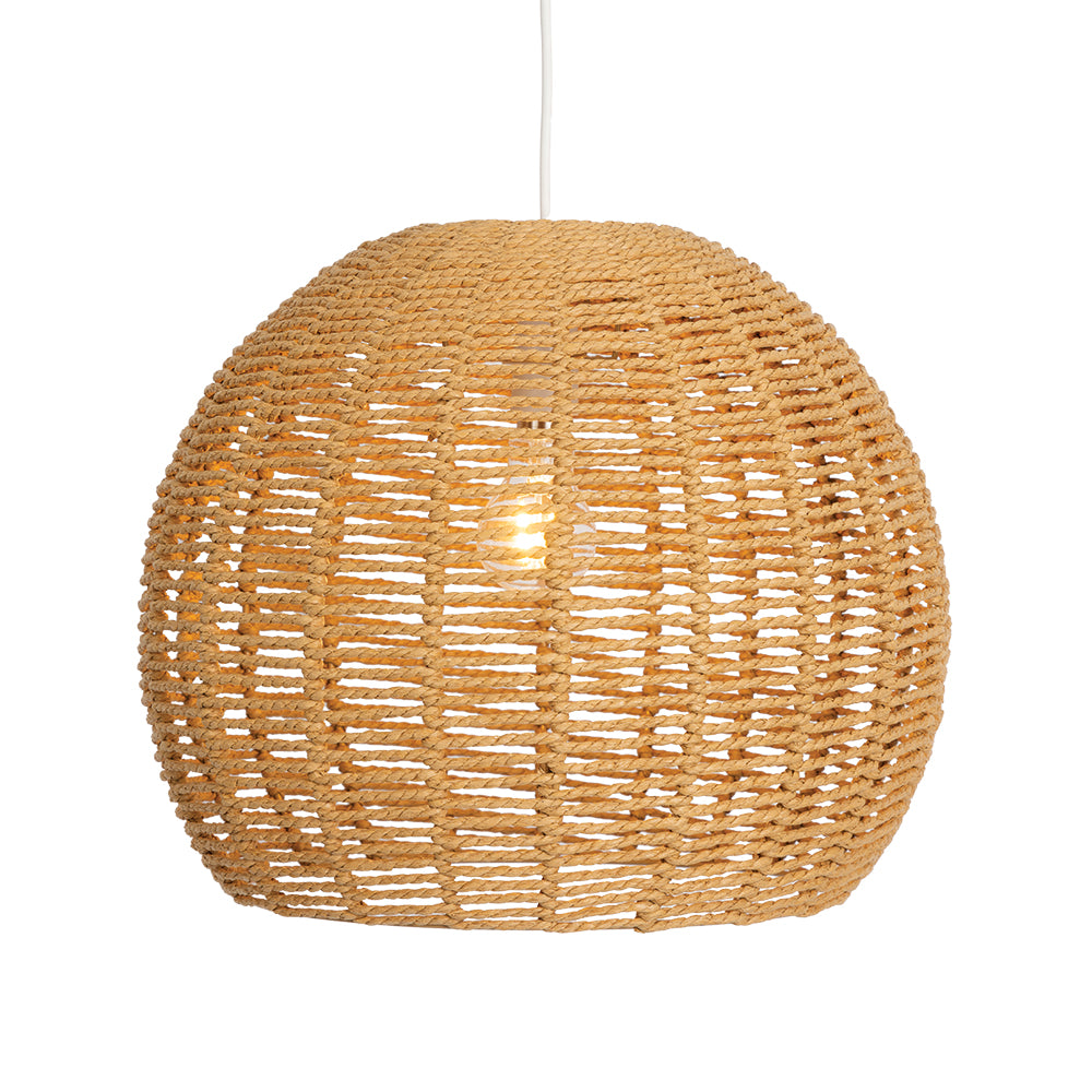 Natural Rattan Dome Pendant Large