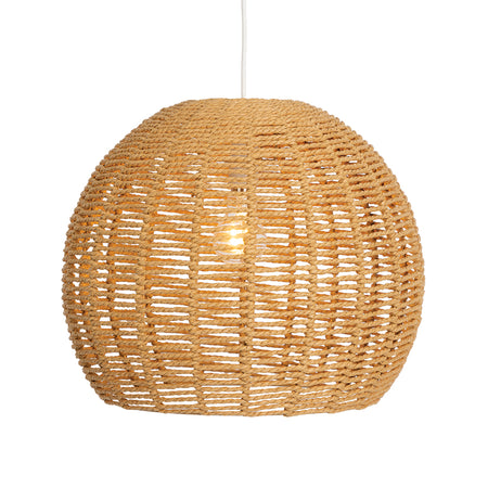 Natural Rattan Dome Pendant Large