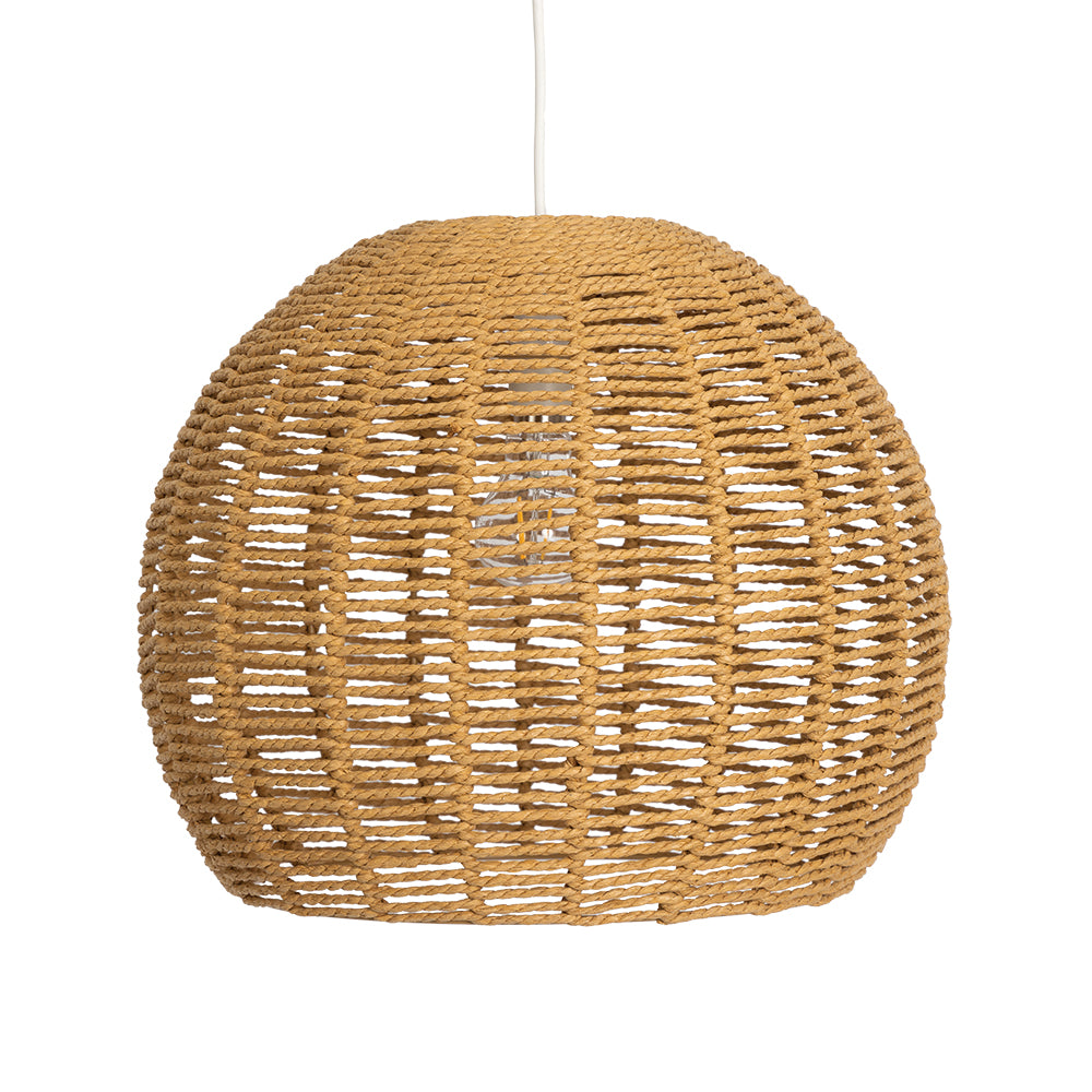 Natural Rattan Dome Pendant Large
