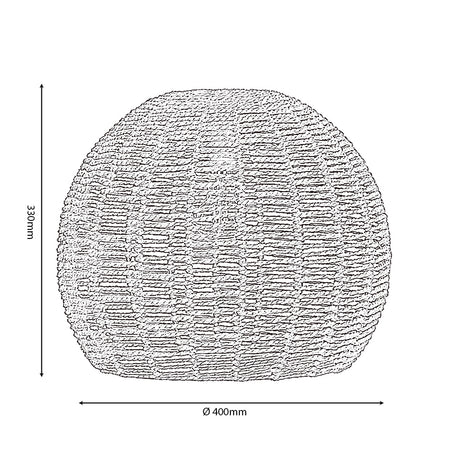 Natural Rattan Dome Pendant Large
