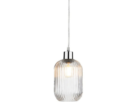 Sawyer Easy Fit Pendant Amber Ribbed Glass
