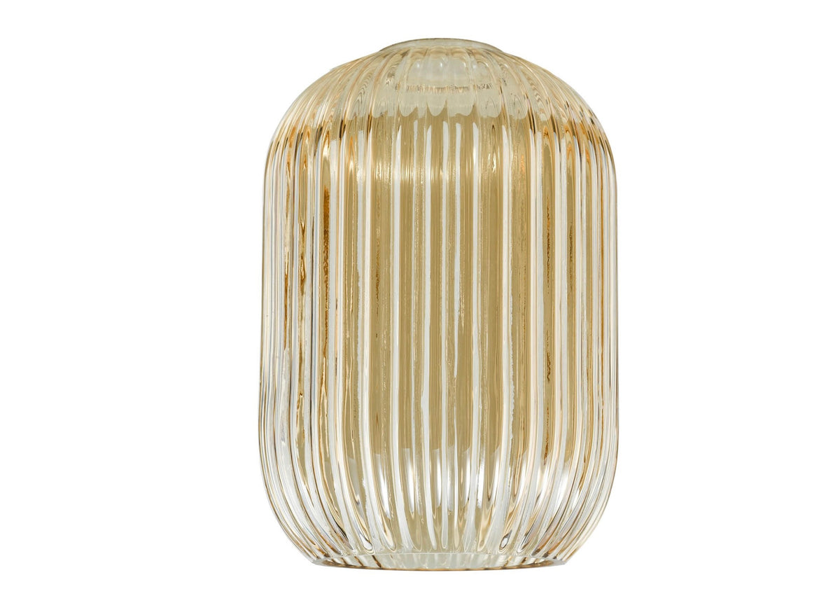 Sawyer Easy Fit Pendant Amber Ribbed Glass
