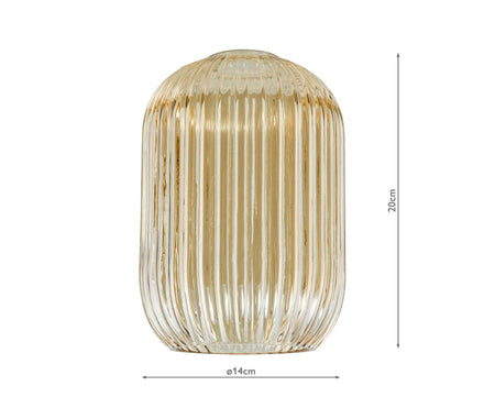 Sawyer Easy Fit Pendant Amber Ribbed Glass