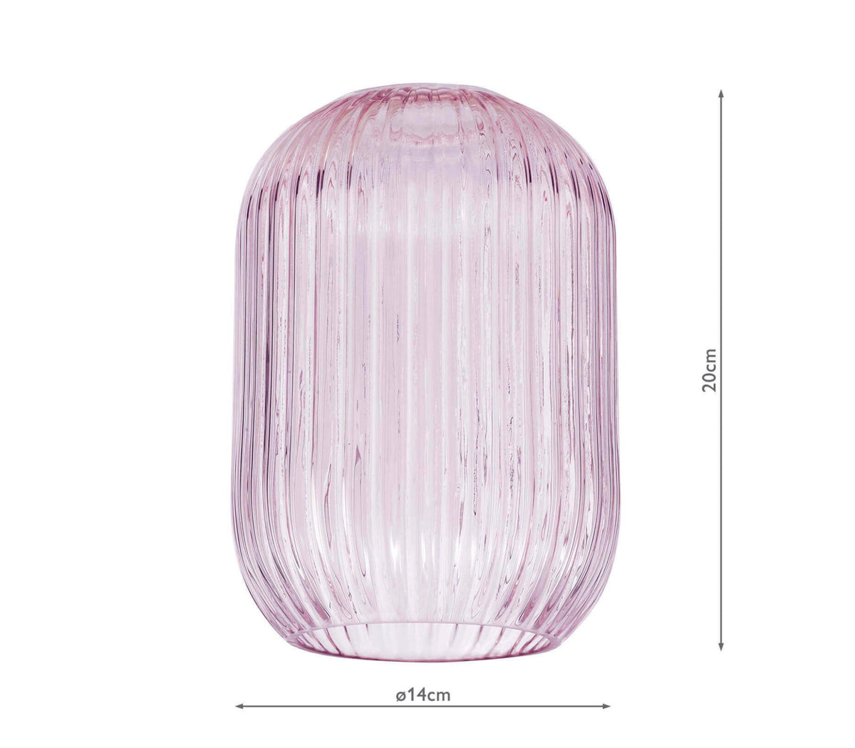 Sawyer Easy Fit Pendant pink Ribbed Glass