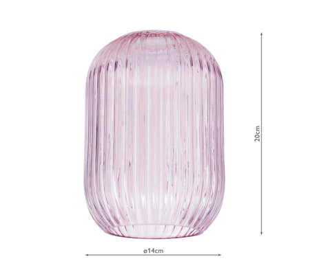 Sawyer Easy Fit Pendant pink Ribbed Glass
