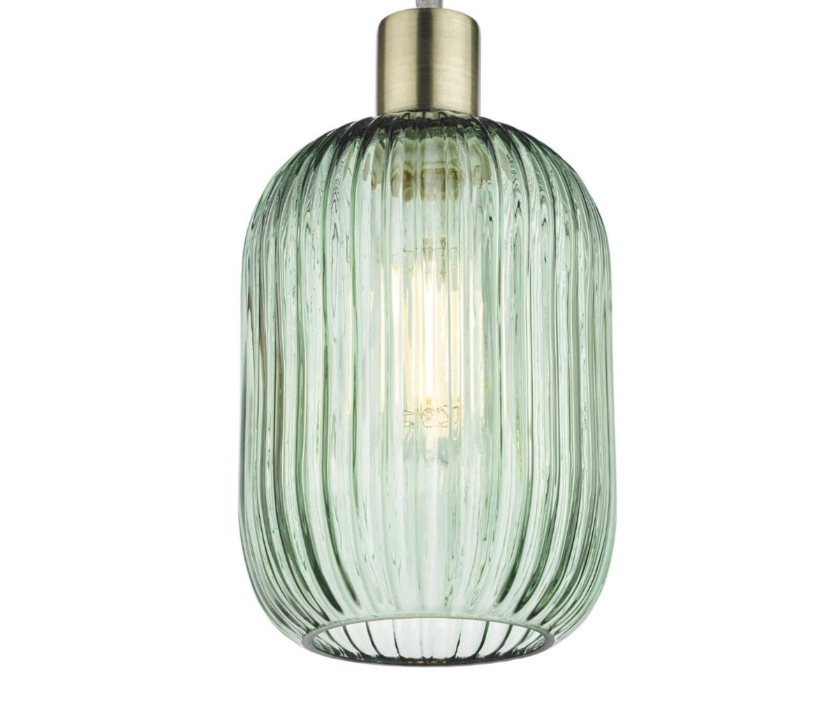 Sawyer Easy Fit Pendant Green Ribbed Glass