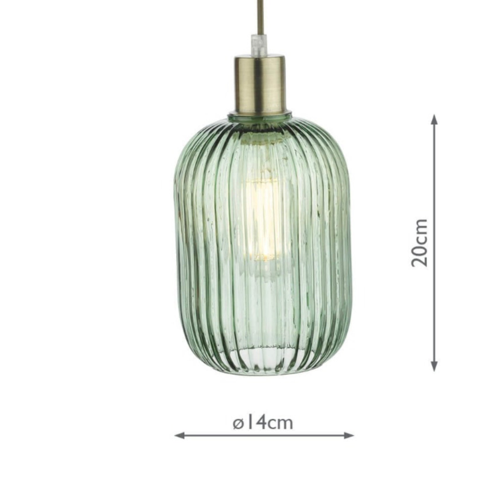 Sawyer Easy Fit Pendant Green Ribbed Glass