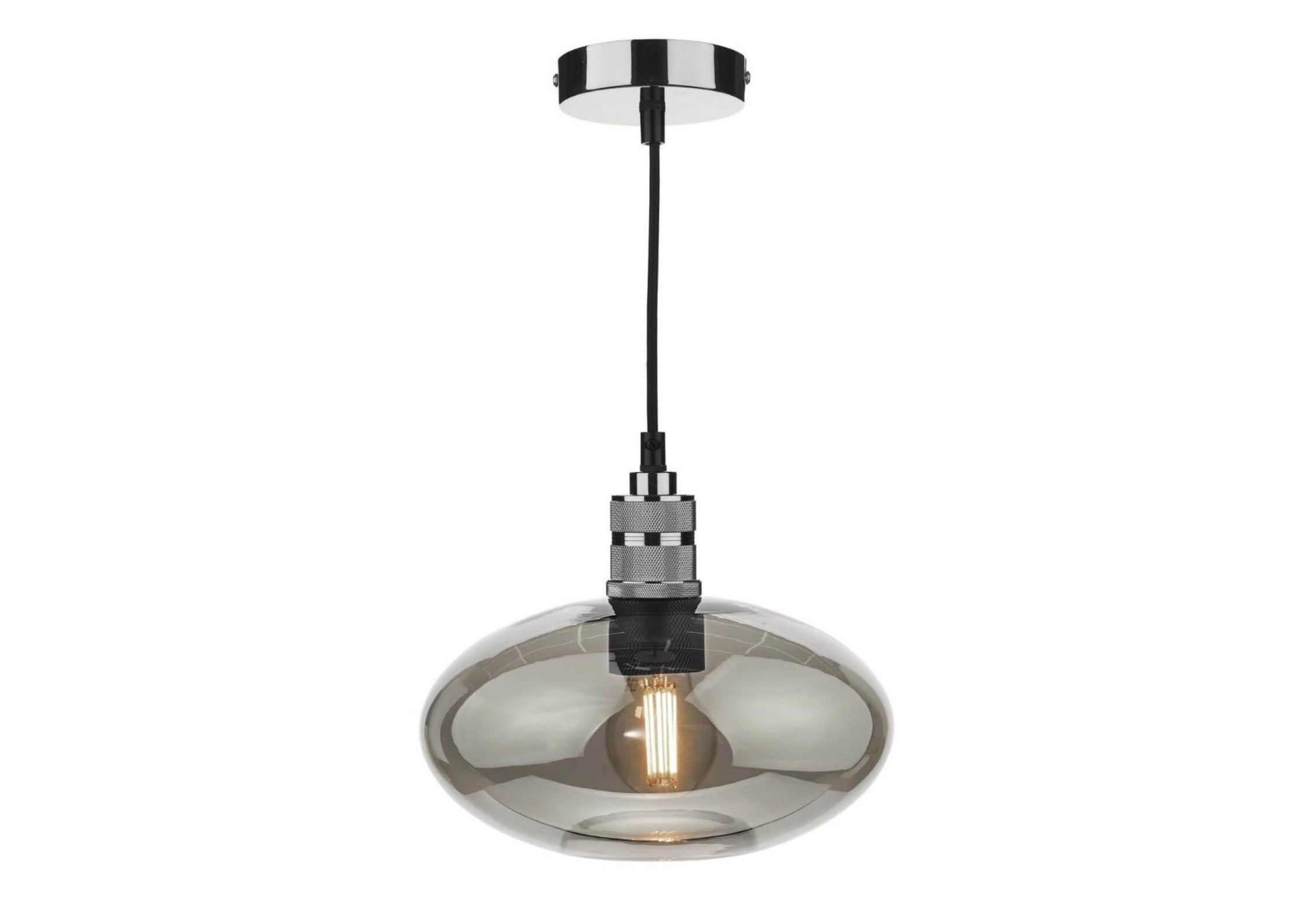 Aiden Easy Fit Pendant Smoked Glass