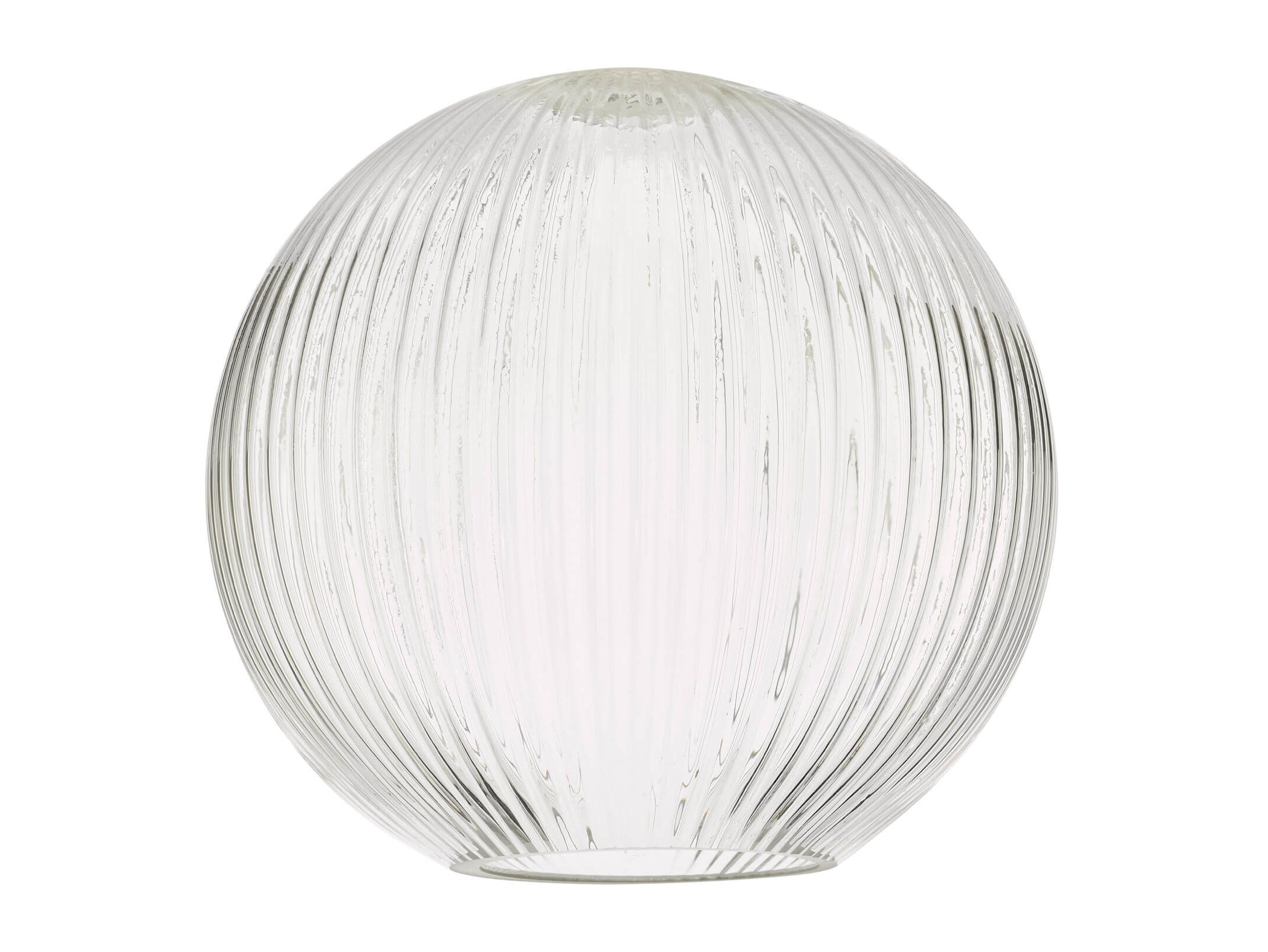 Easy Fit Ribbed Round Glass Shade