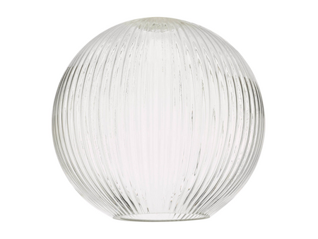 Easy Fit Ribbed Round Glass Shade