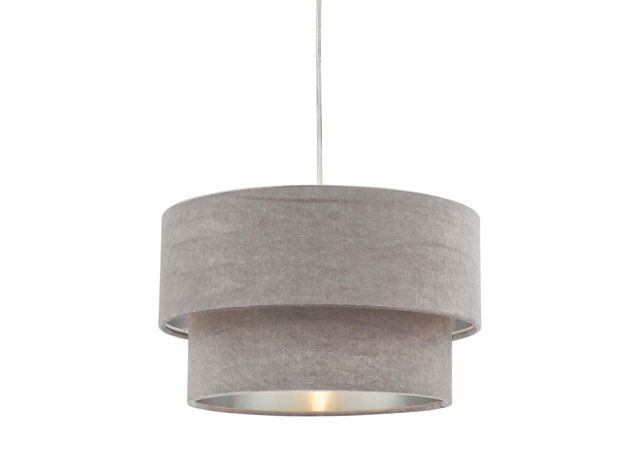 Suvan Easy Fit Tiered Velvet Shade mink with silver lining