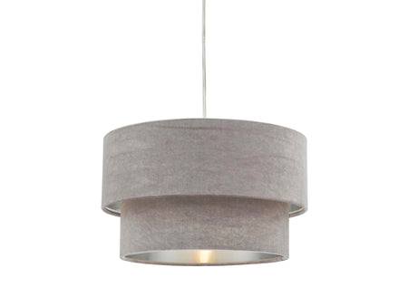 Suvan Easy Fit Tiered Velvet Shade mink with silver lining