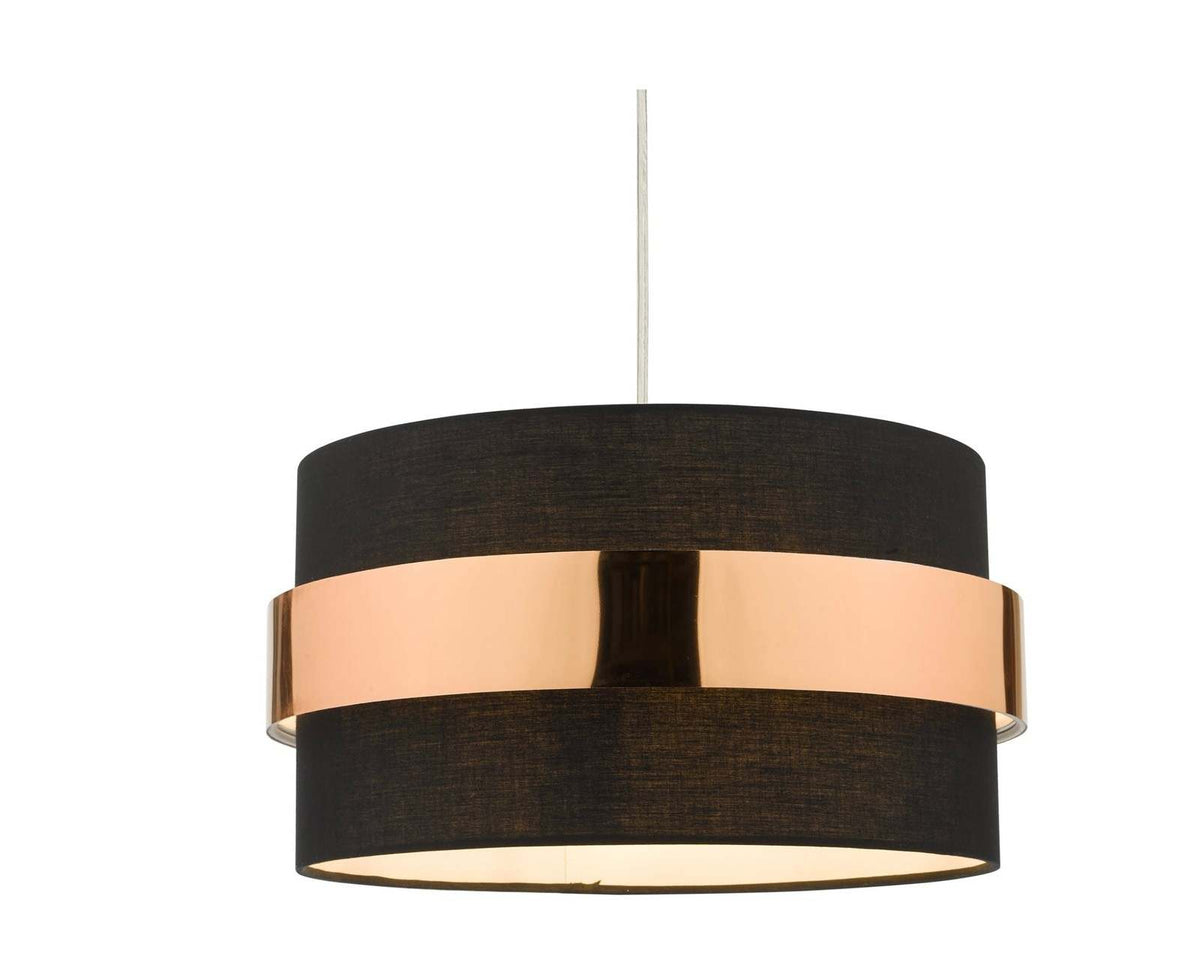 Oki Easy Fit Black Ceiling Shade with Copper Band
