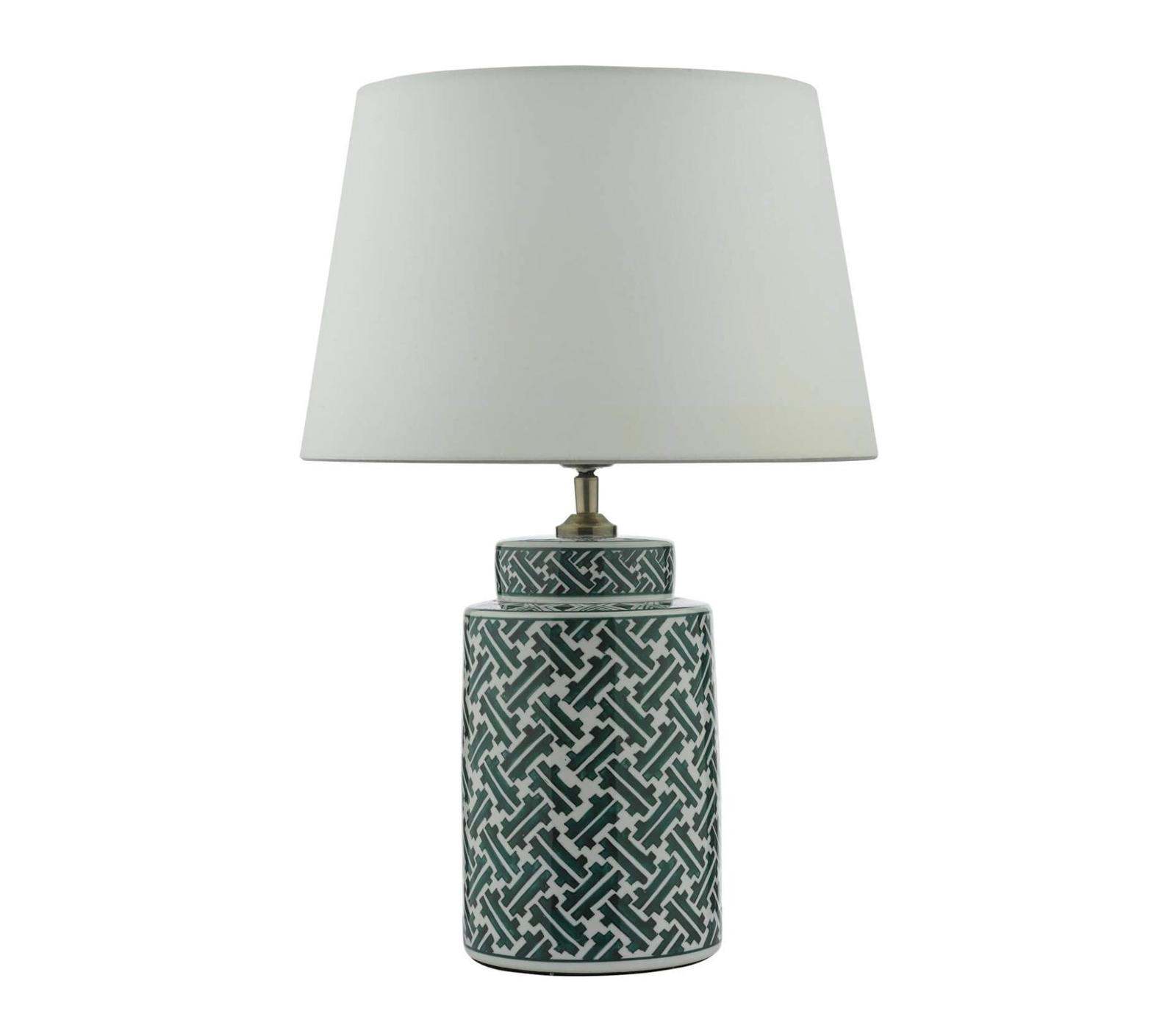 Reese Table Lamp Green Print with optional Shade