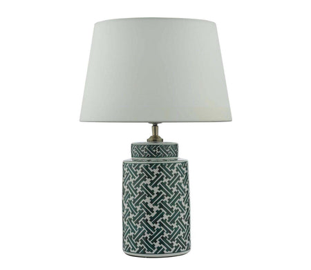 Reese Table Lamp Green Print with optional Shade