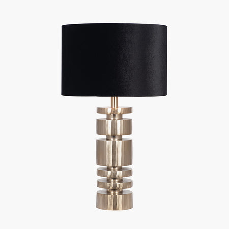 Elon Silver Metal Stacked Cylinder Table Lamp