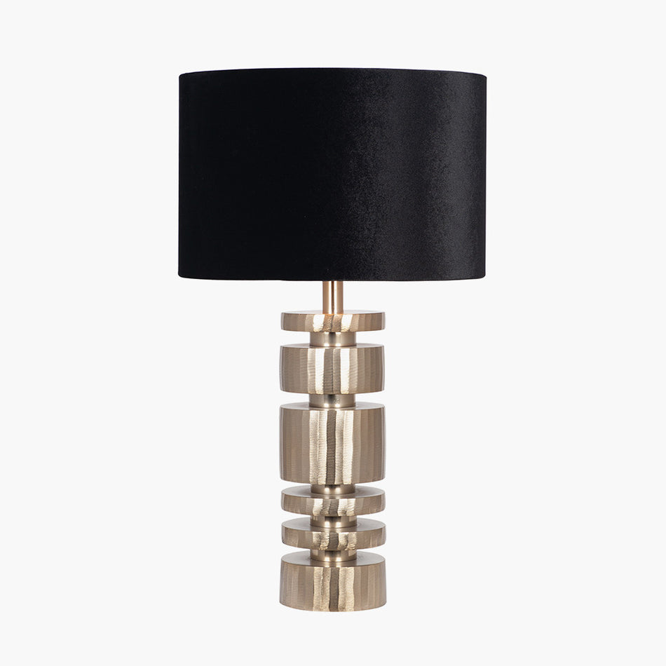 Elon Silver Metal Stacked Cylinder Table Lamp
