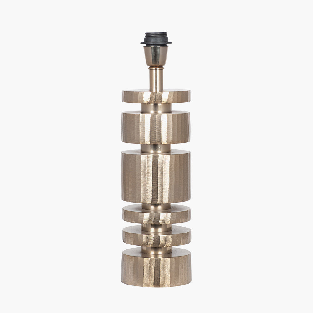 Elon Silver Metal Stacked Cylinder Table Lamp