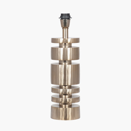 Elon Silver Metal Stacked Cylinder Table Lamp