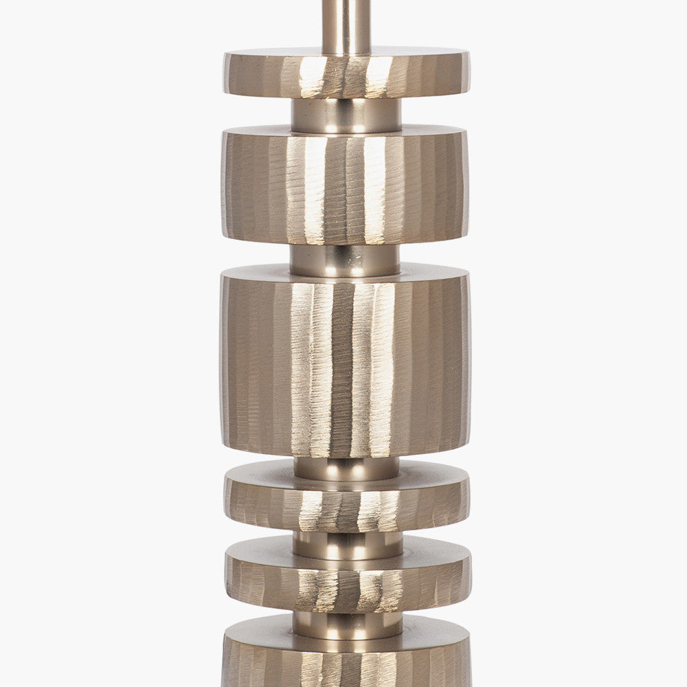 Elon Silver Metal Stacked Cylinder Table Lamp