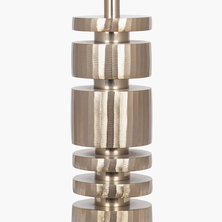 Elon Silver Metal Stacked Cylinder Table Lamp