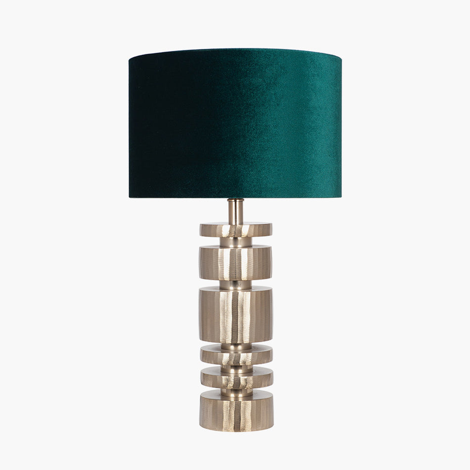 Elon Silver Metal Stacked Cylinder Table Lamp