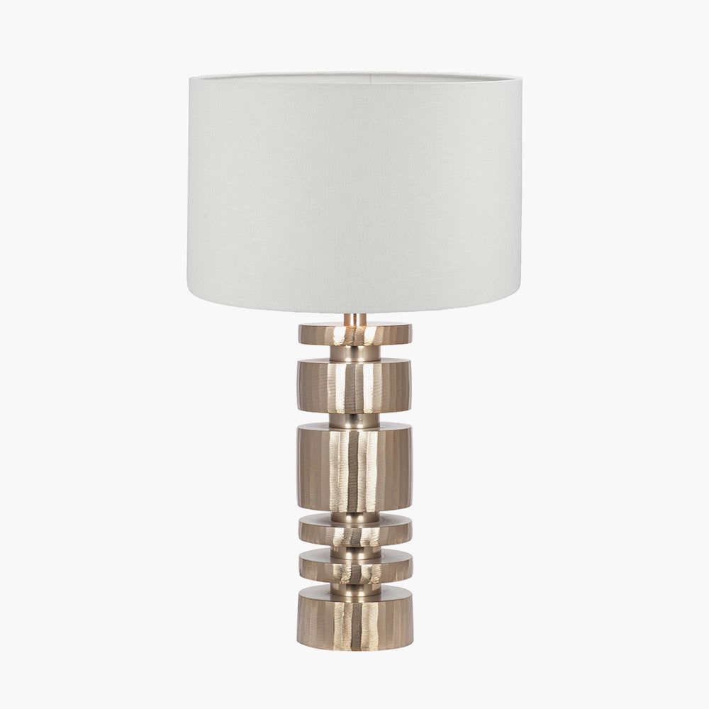 Elon Silver Metal Stacked Cylinder Table Lamp