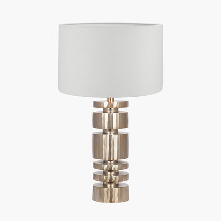 Elon Silver Metal Stacked Cylinder Table Lamp