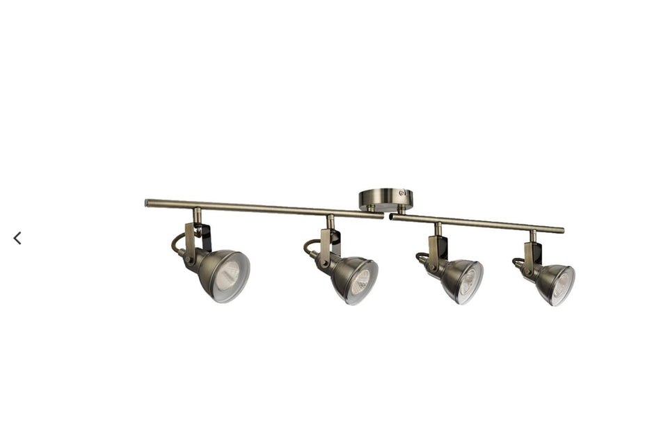 Antique Brass 4 light spotlight bar