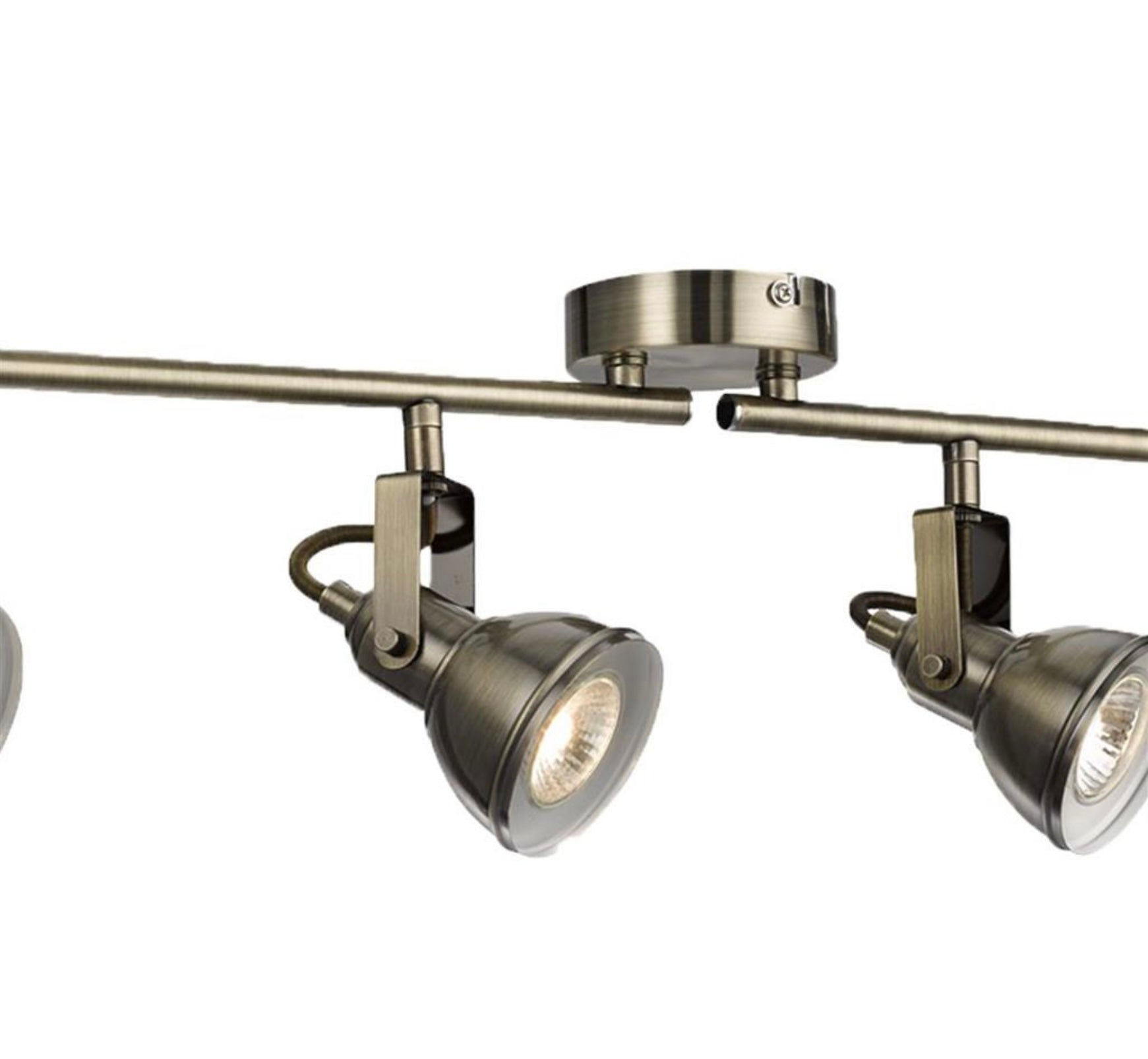 Antique Brass 4 light spotlight bar