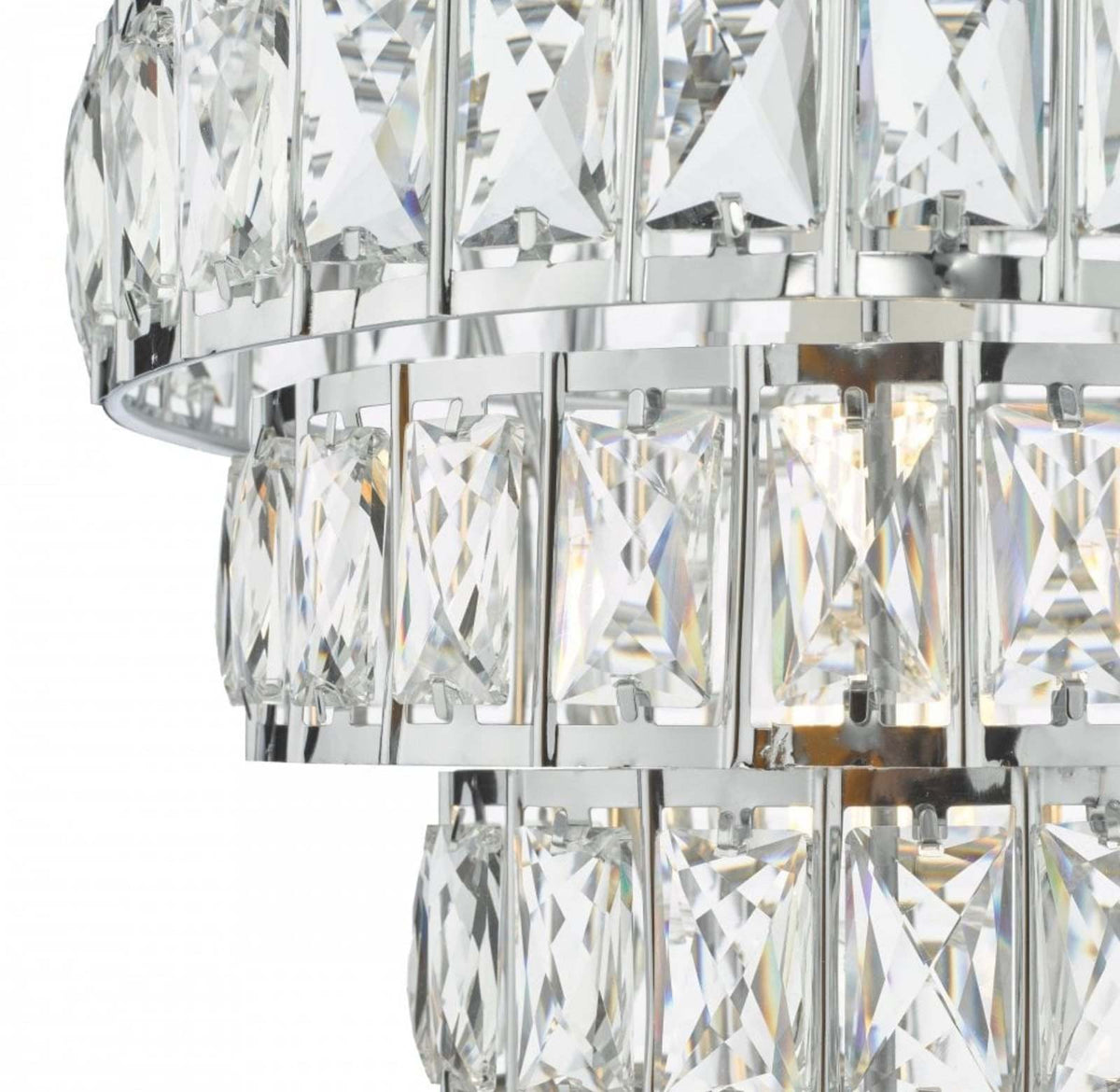 Cerys 1 Light 4 Tier Pendant Crystal & Silver