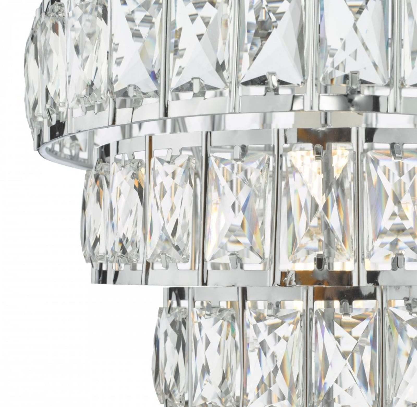 Cerys 1 Light 4 Tier Pendant Crystal & Silver