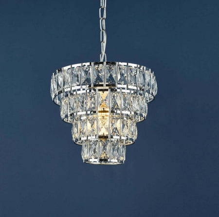 Cerys 1 Light 4 Tier Pendant Crystal & Silver