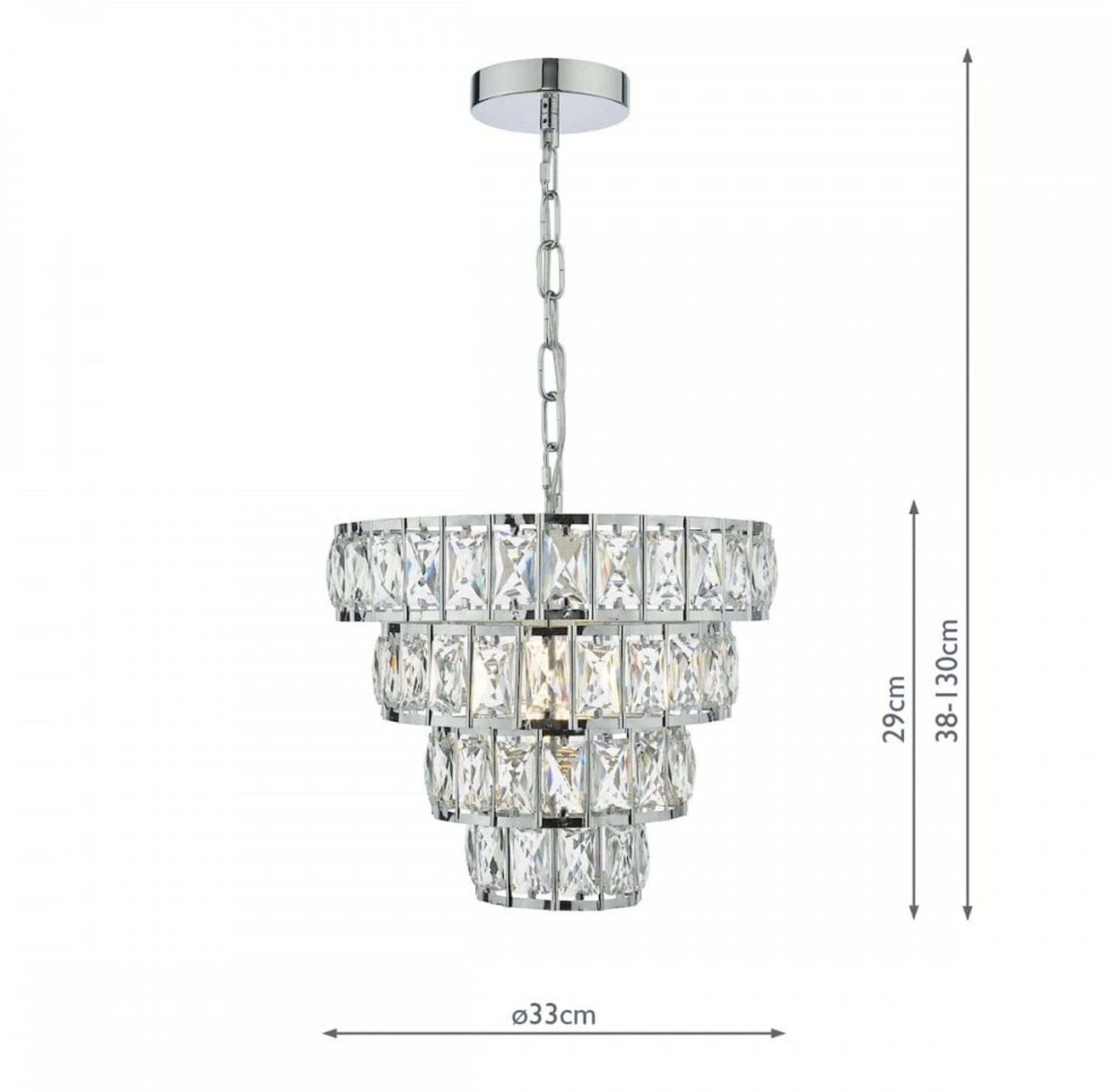 Cerys 1 Light 4 Tier Pendant Crystal & Silver